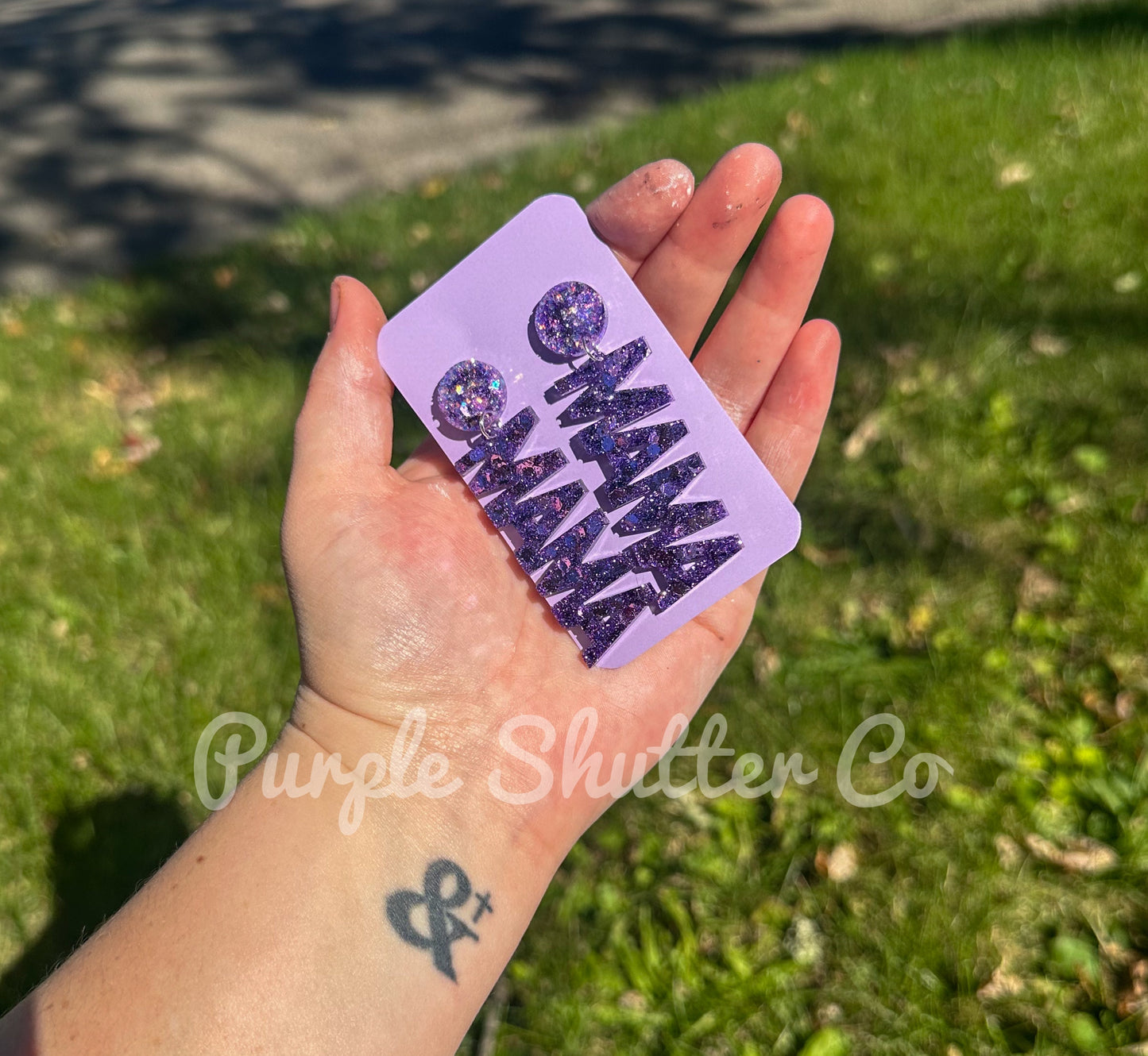 Mama Block Earrings