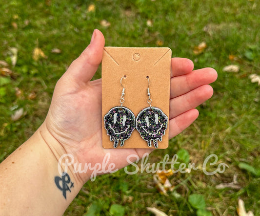 Melting Smiley Dangle Earrings