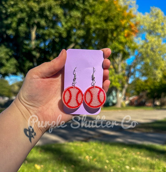 Baseball Dangle Earrings