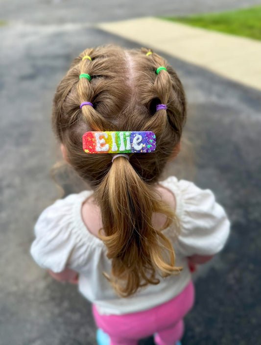 Bold Neon Ombre Name Clip